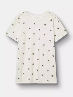 Torrid Tee 1X Bumble Bee Print Black White Crew Cotton Plus Size T-Shirt Top NWT